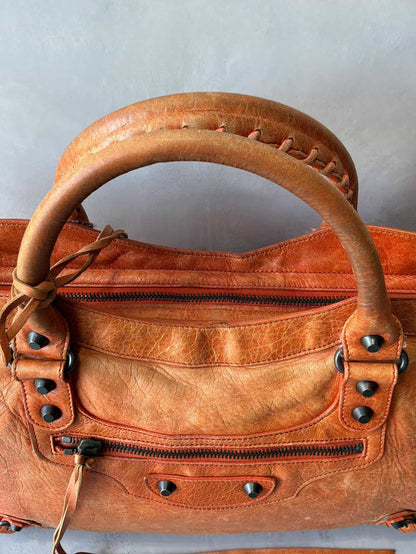 Balenciaga Classic City Orange Lambskin Bag