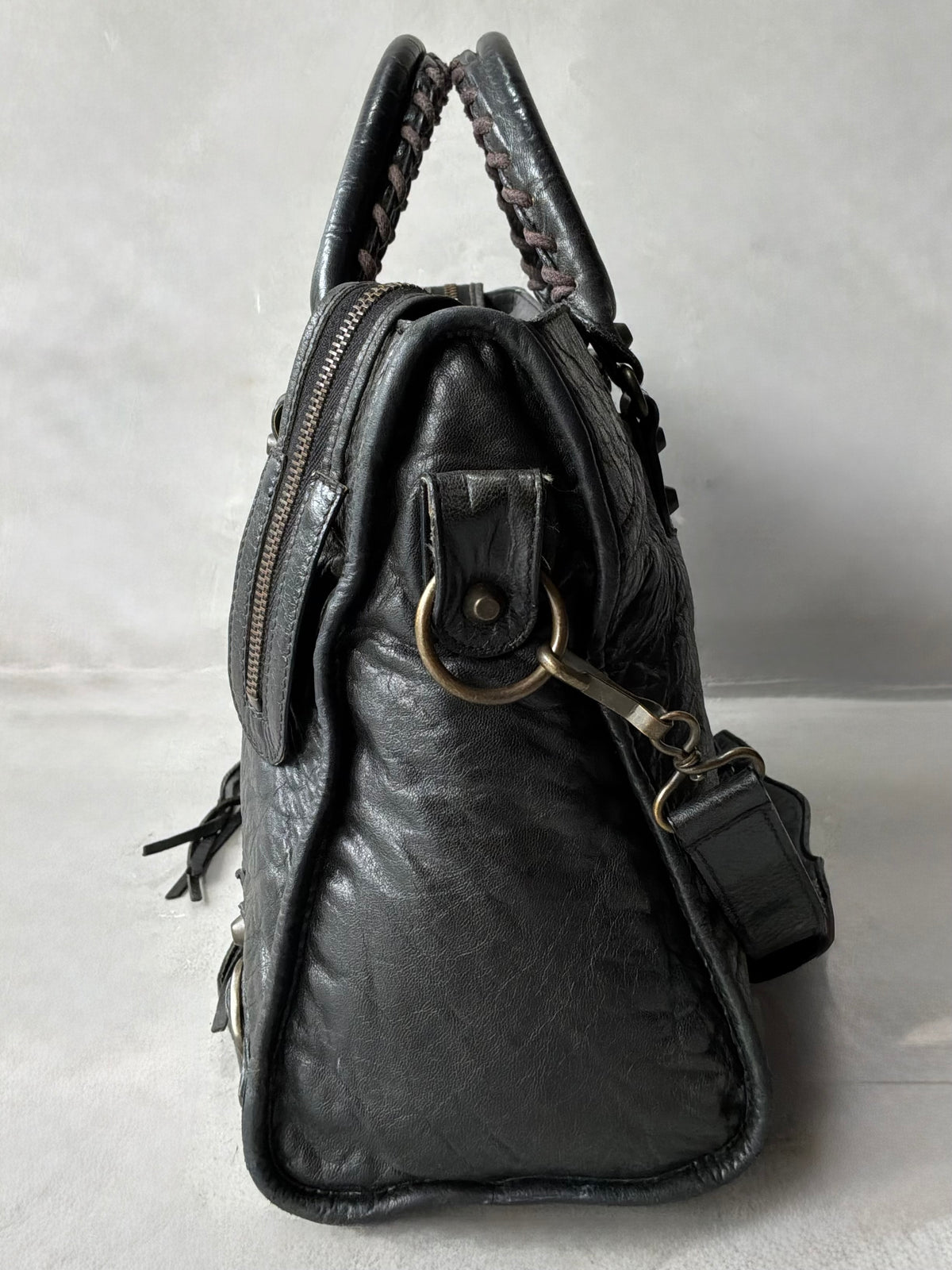 Balenciaga Classic City Black on Brass Lambskin Bag