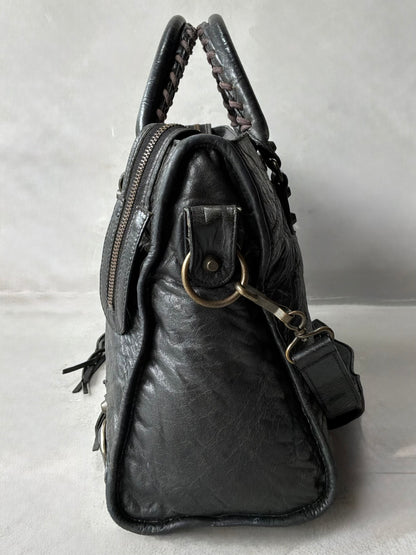 Balenciaga Classic City Black on Brass Lambskin Bag