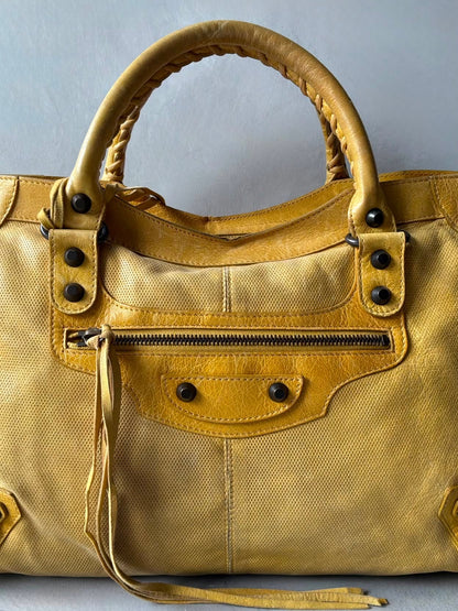 Balenciaga City Lemon Lambskin Bag