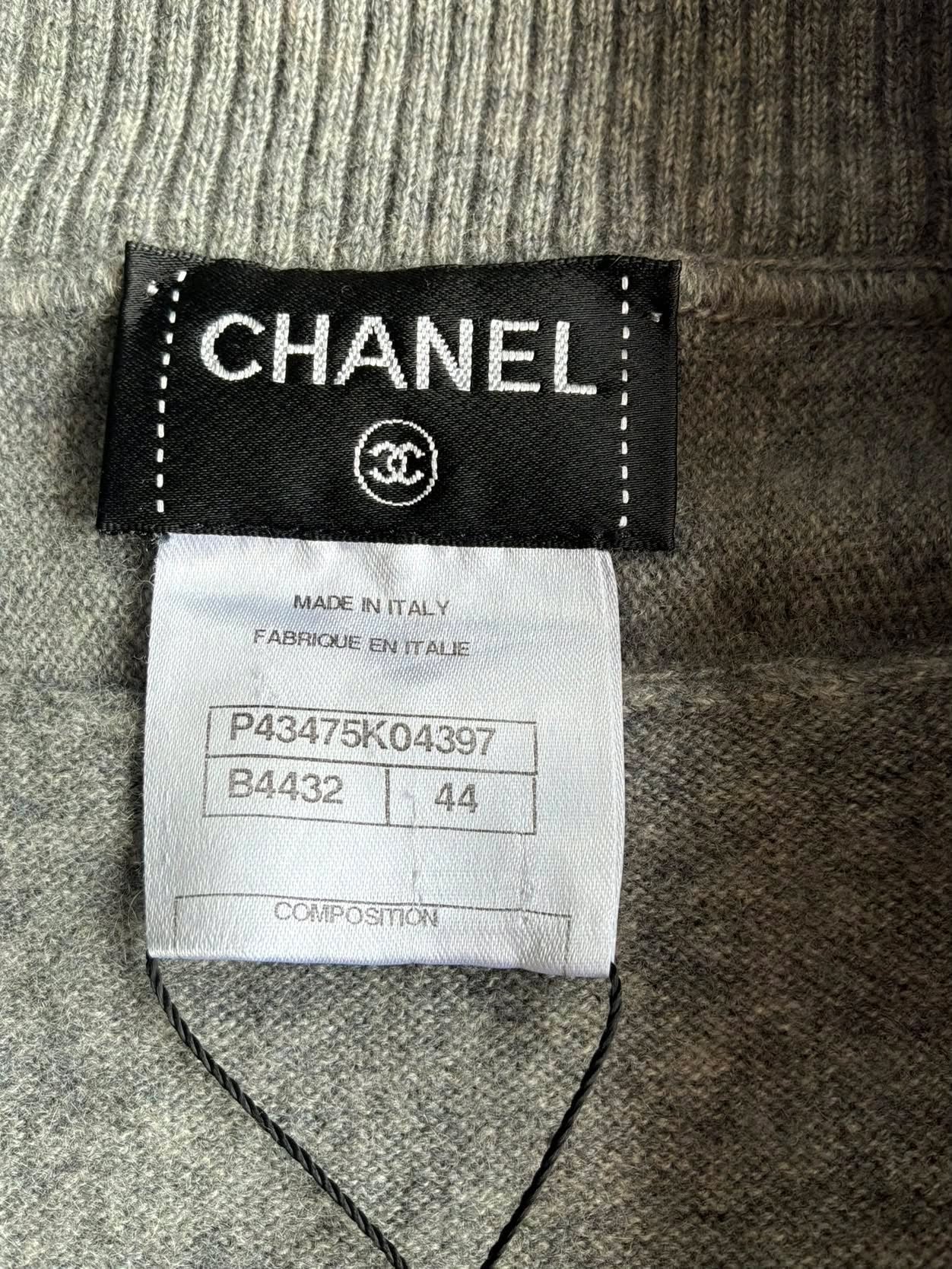 Chanel Embroidered CC Cashmere Bomber Jacket