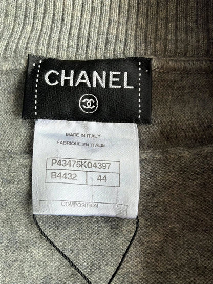 Chanel Embroidered CC Cashmere Bomber Jacket