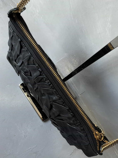 Chanel Ruffle Lambskin Evening Bag