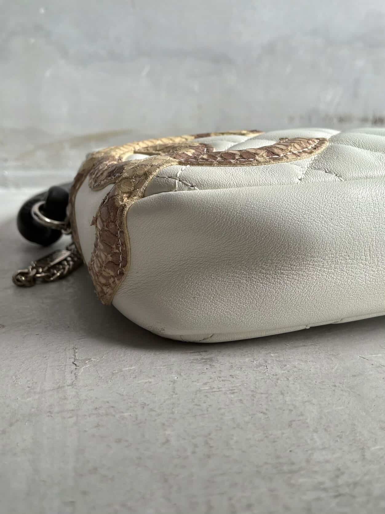 Chanel Ligne Cambon Snakeskin CC Pochette Bag