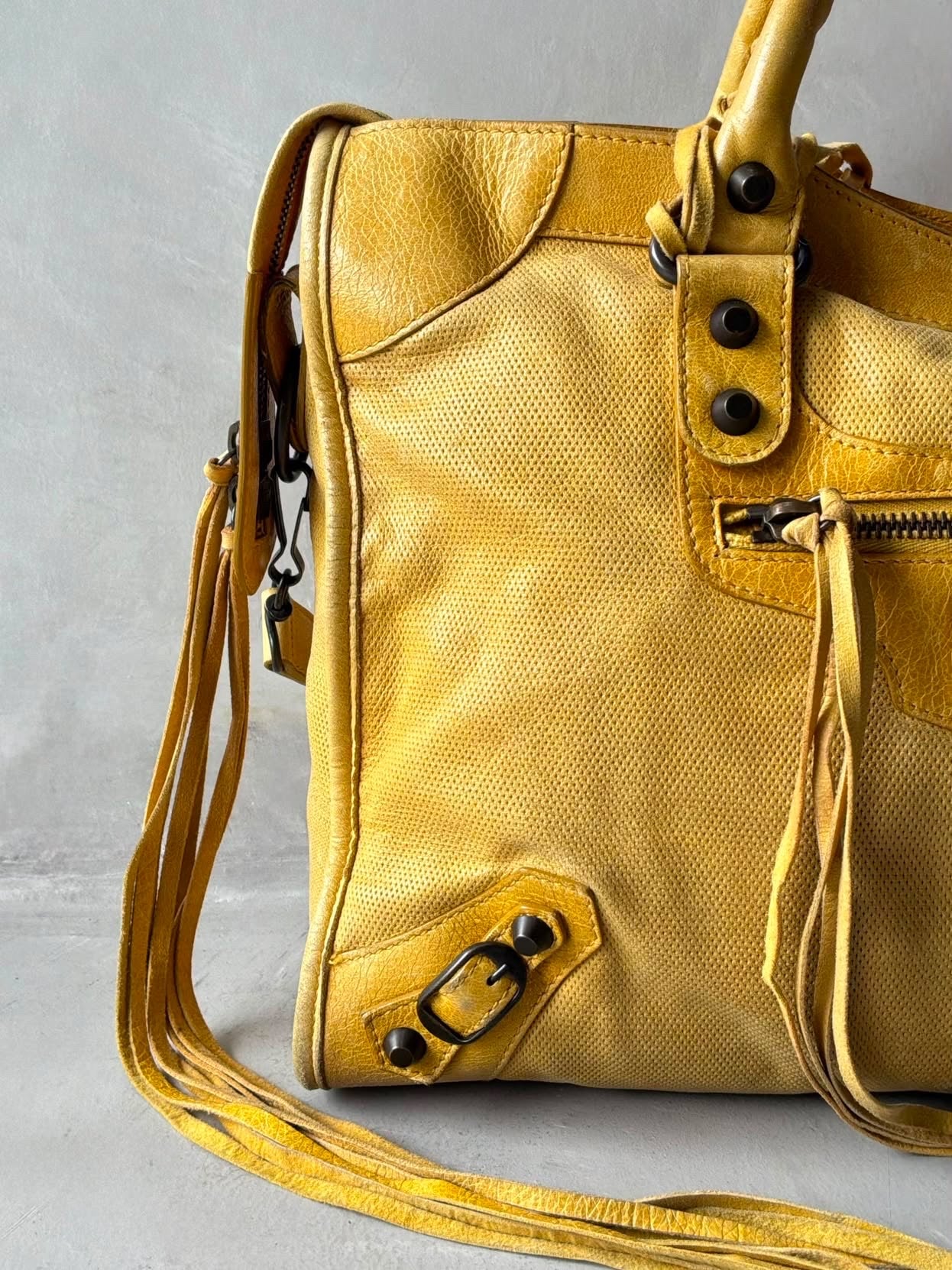 Balenciaga City Lemon Lambskin Bag