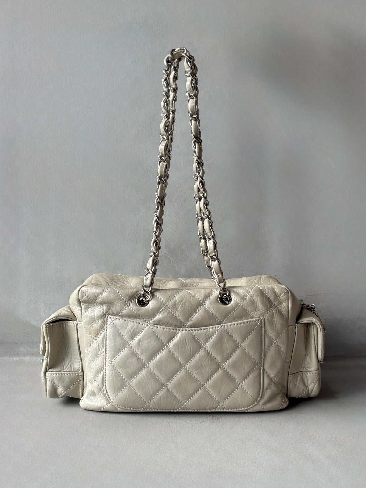 Rare Chanel Cambon Ligne Chain Reporter Lambskin Bag