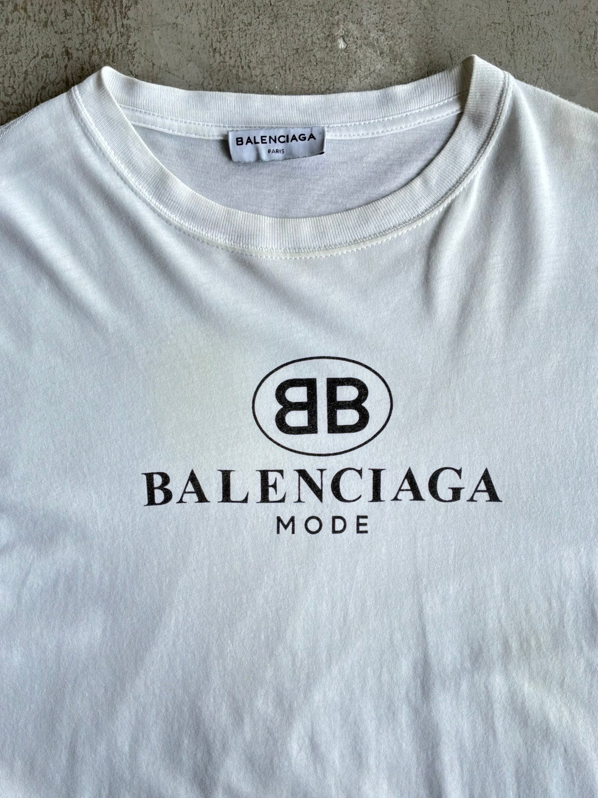 Balenciaga Mode Script White Tee