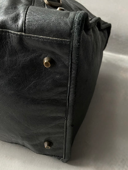 Balenciaga Work Black on Brass Lambskin Bag