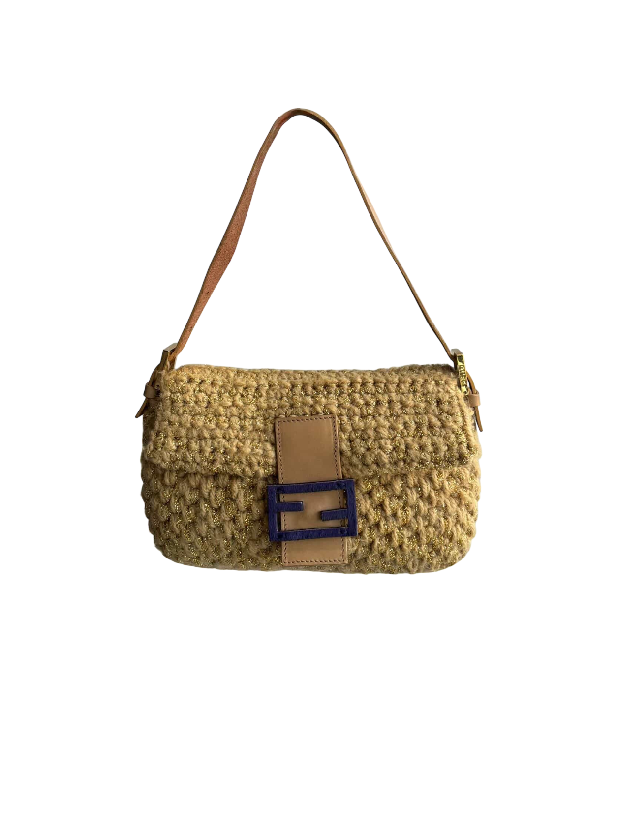 Fendi Woven Crochette Baguette Bag