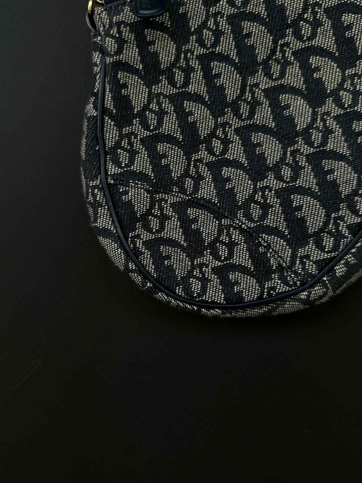 Vintage Dior Oblique Canvas Saddle Bag