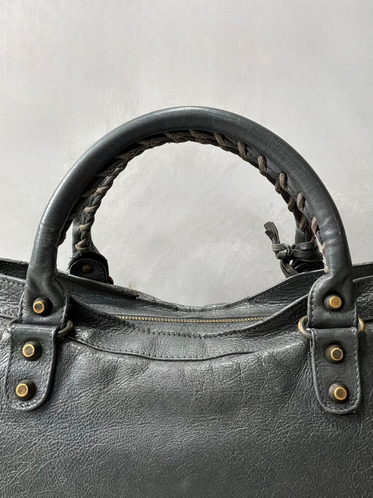 Balenciaga Classic City Gray on Brass Lambskin Bag