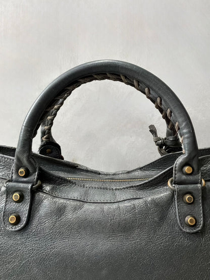 Balenciaga Classic City Gray on Brass Lambskin Bag