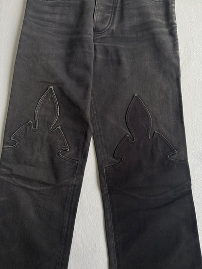 Vintage Chrome Hearts ‘Fleur Knee’ Flare Pants