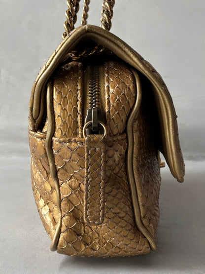 Chanel Gold Python Shiva Flap Bag