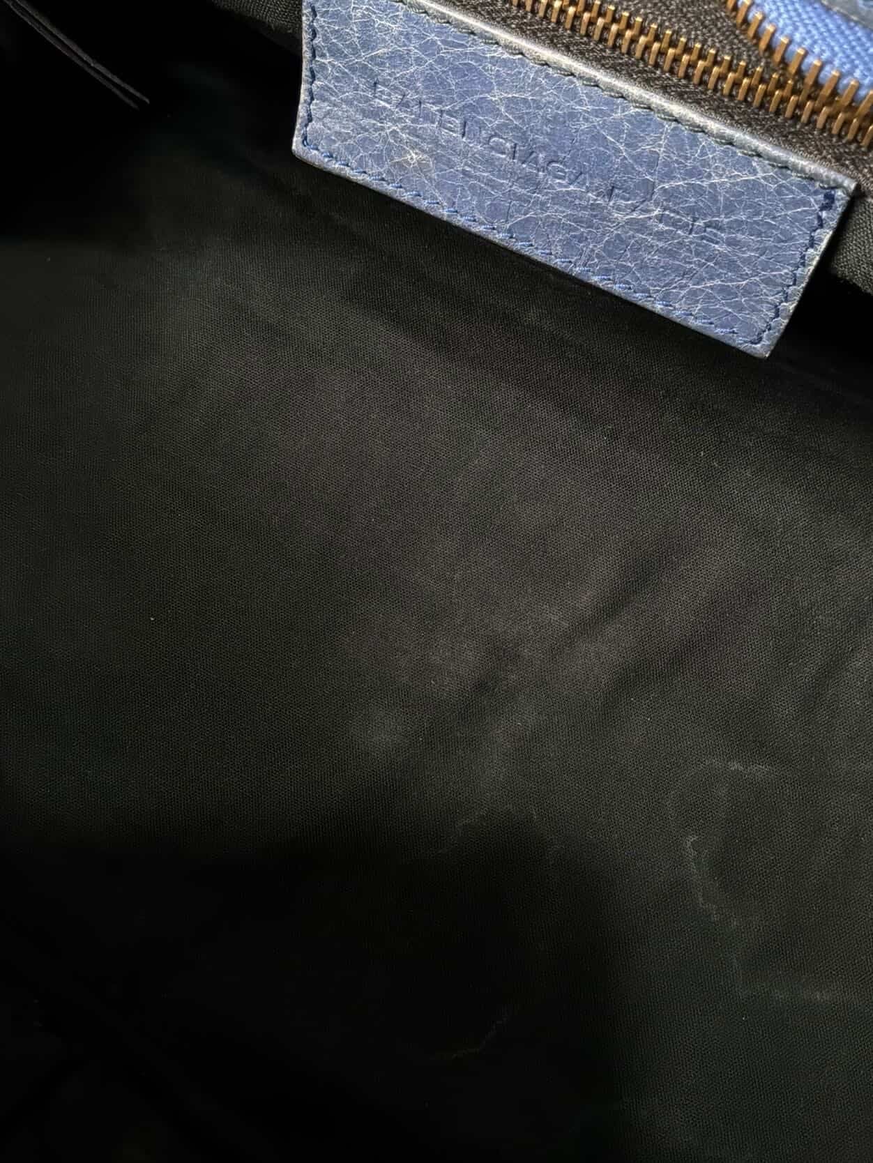 Balenciaga City Part Time Navy Lambskin Bag