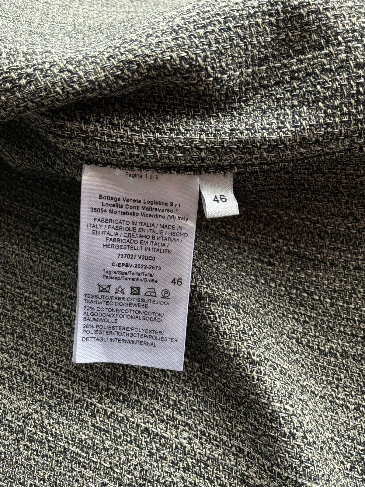 Bottega Venetta Tweed Short Sleeve Shirt