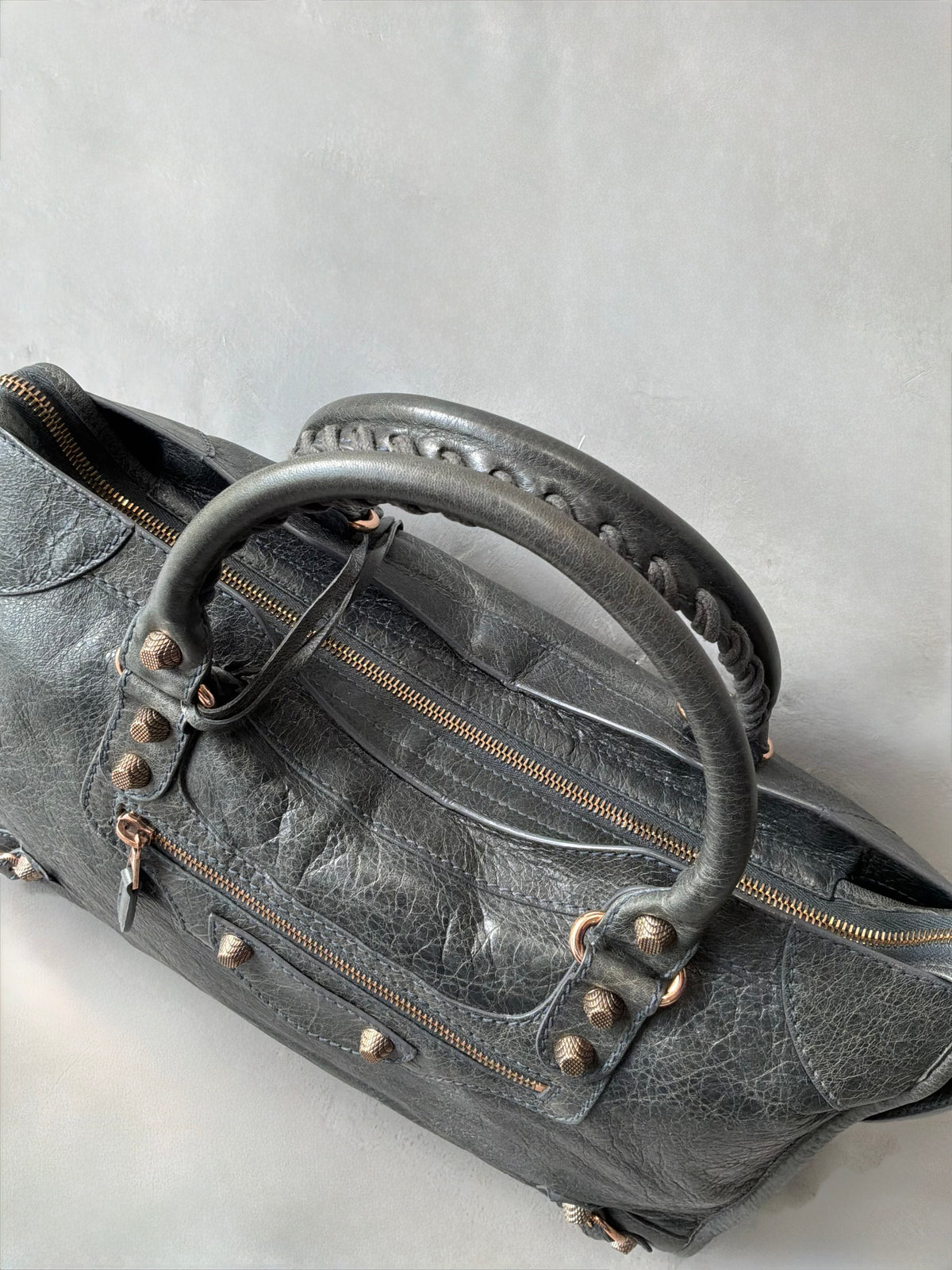 Balenciaga Classic City Gray on Bronze Lambskin Bag