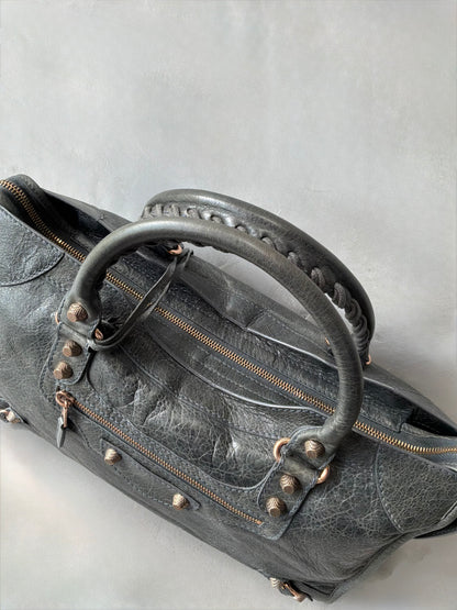 Balenciaga Classic City Gray on Bronze Lambskin Bag