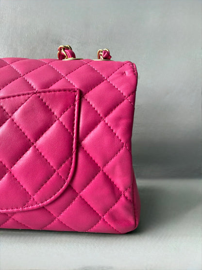 Chanel Classic Single Flap Medium Pink Lambskin Bag