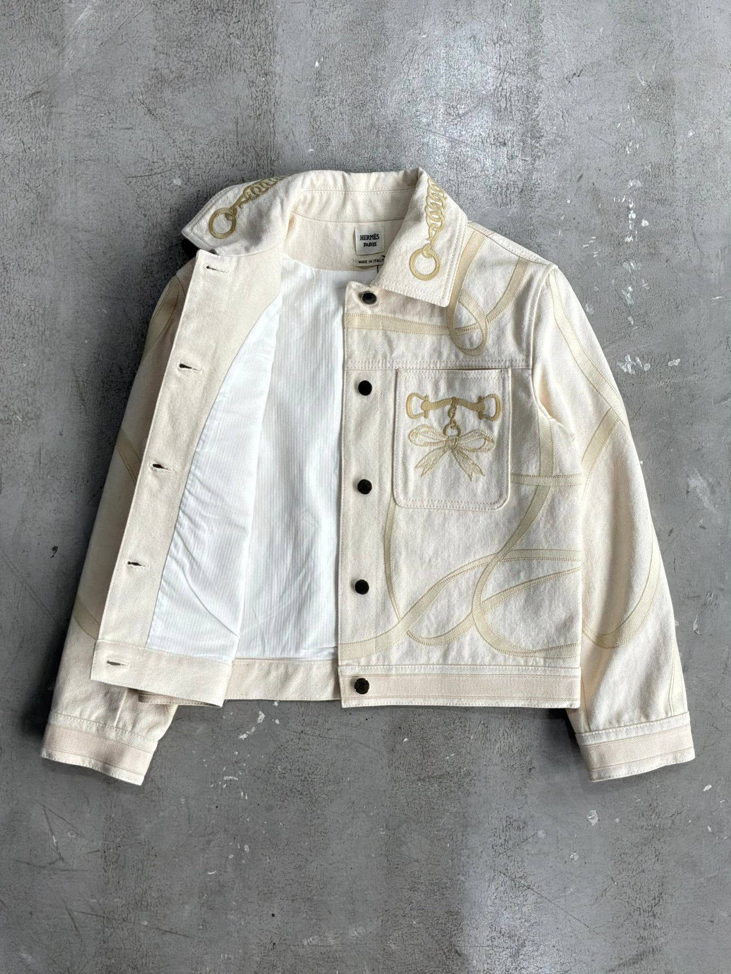 Hermes Embroidered Designs Denim Jacket