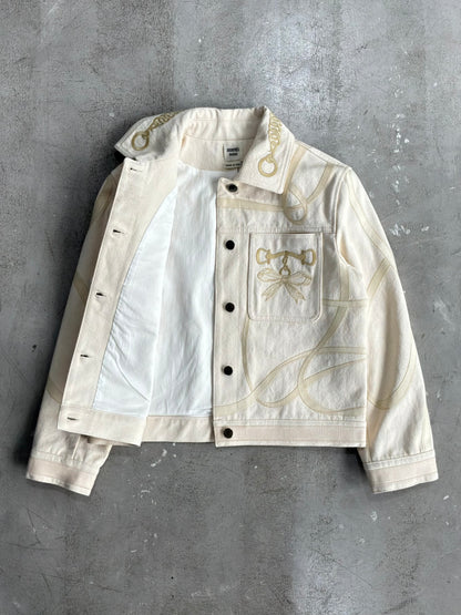 Hermes Embroidered Designs Denim Jacket