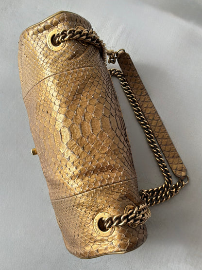 Chanel Gold Python Shiva Flap Bag