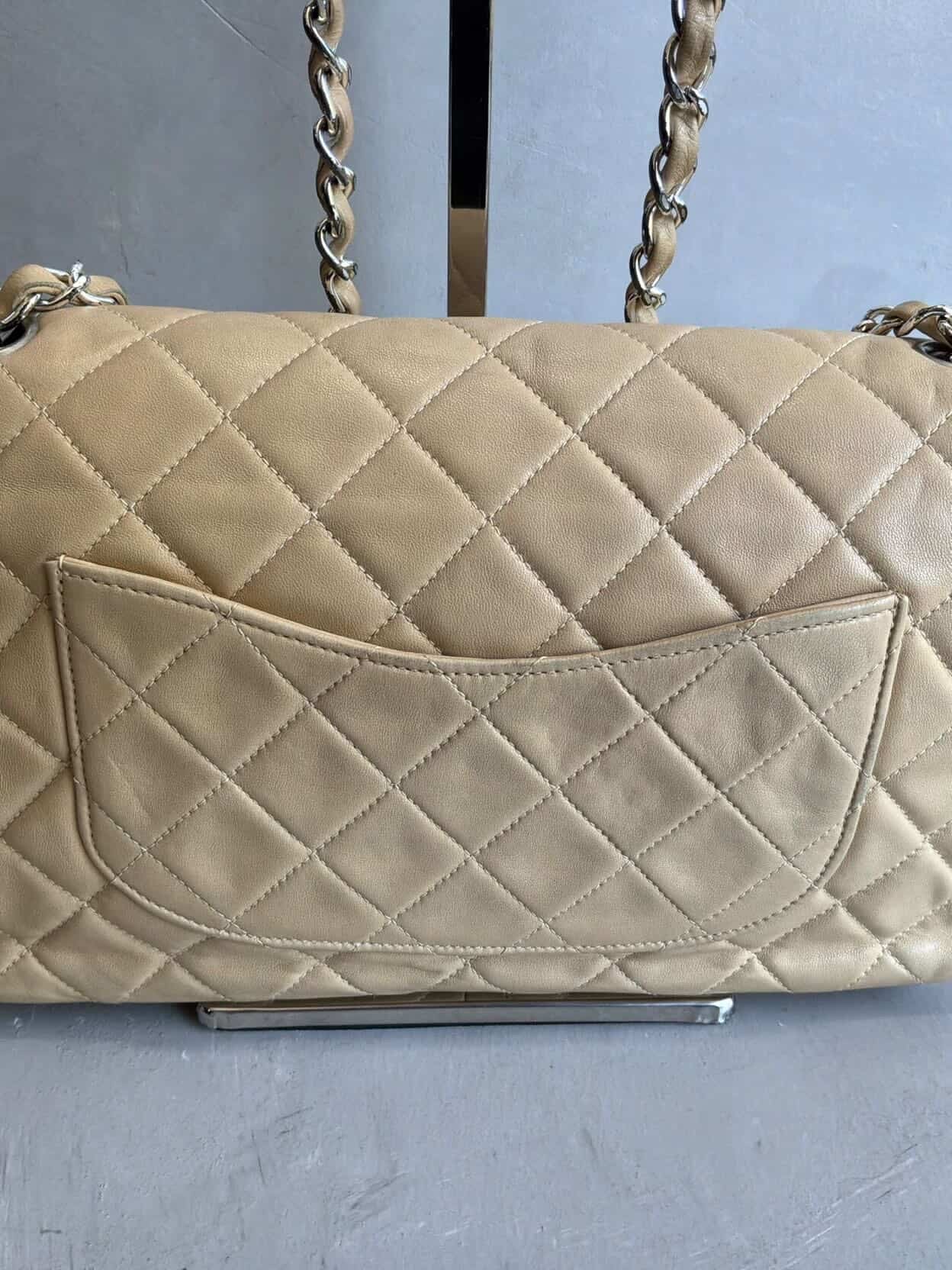 Chanel Classic Medium Single Flap Beige Crossbody Bag