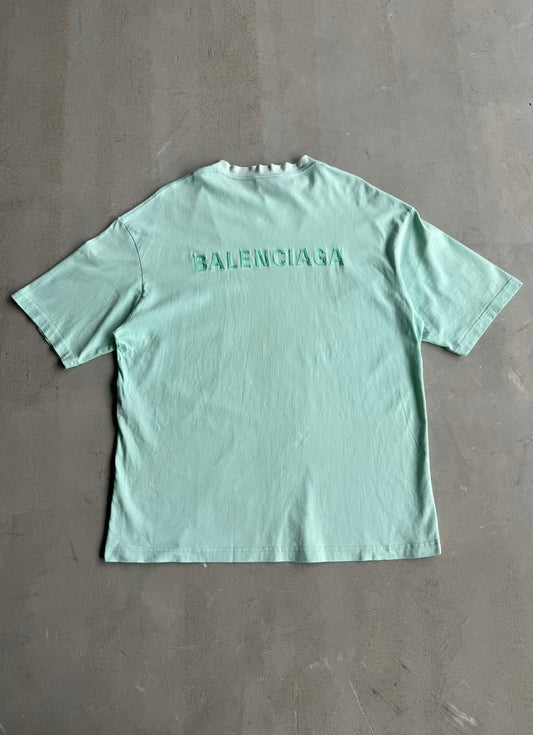 Balenciaga Mint Spellout Logo Shirt