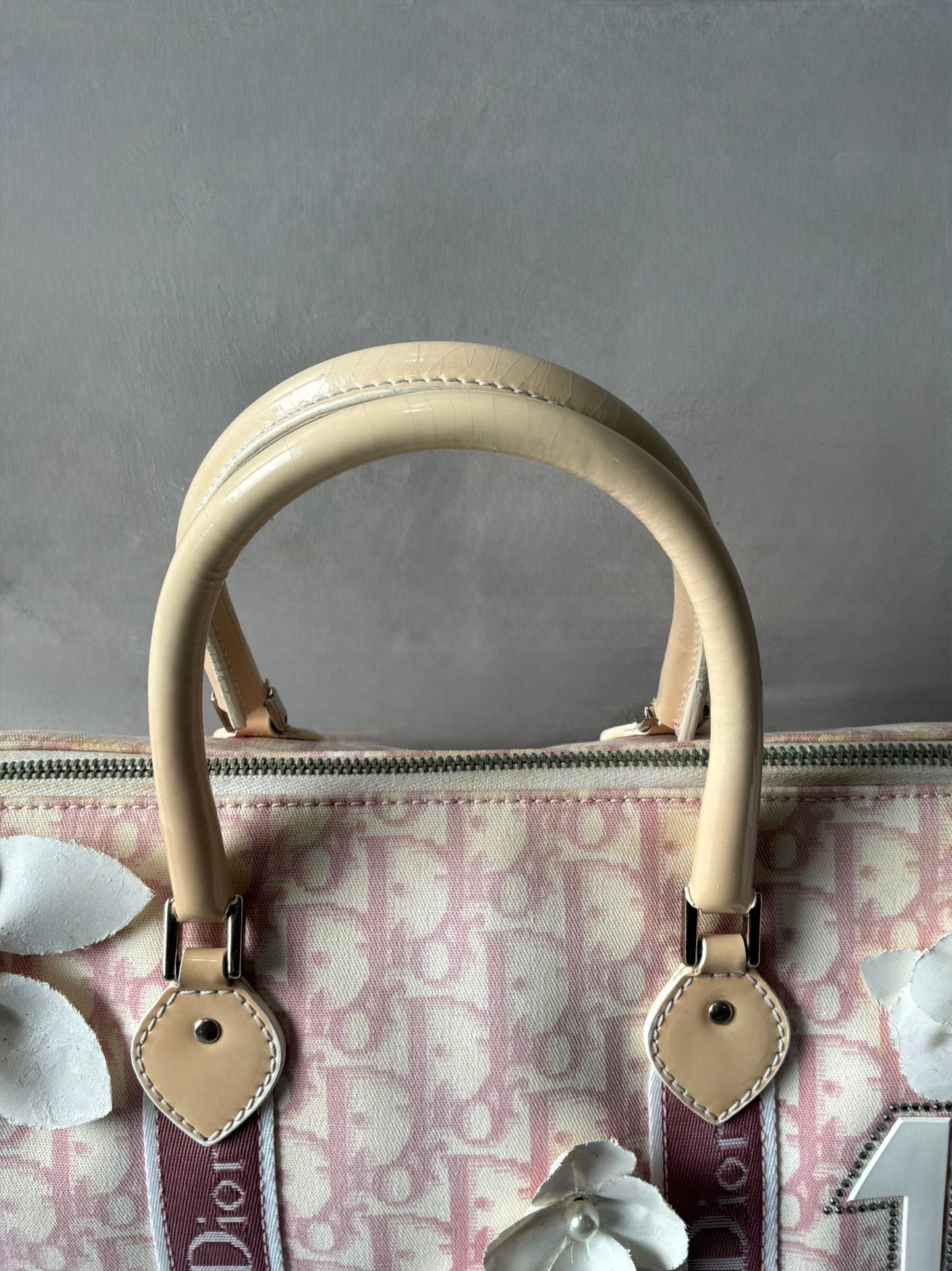 Dior Pink Trotter Flower Boston Bag