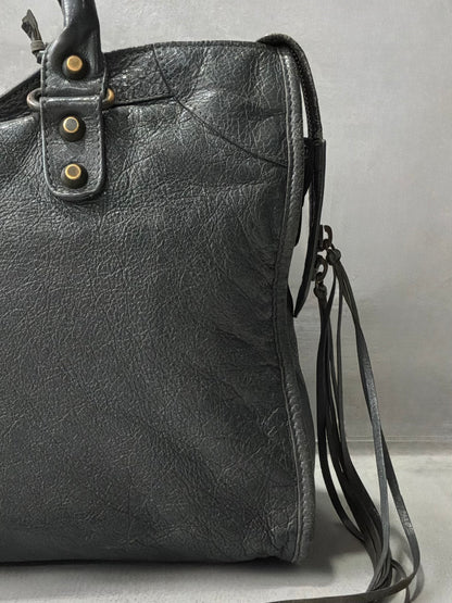 Balenciaga Classic City Gray on Brass Lambskin Bag