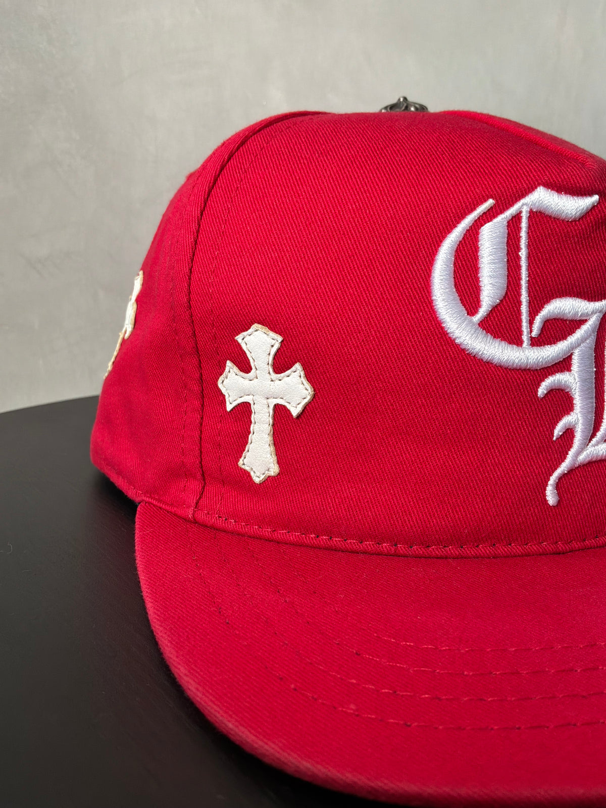 Chrome Hearts Red & White Multipatch Baseball Hat