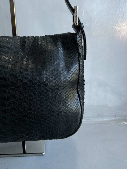 Fendi Python Double Flap Mamma Baguette Bag