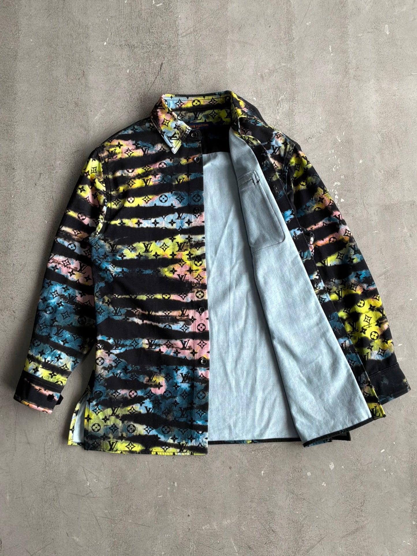 Louis Vuitton Multicolor Tie Dye Denim Shirt