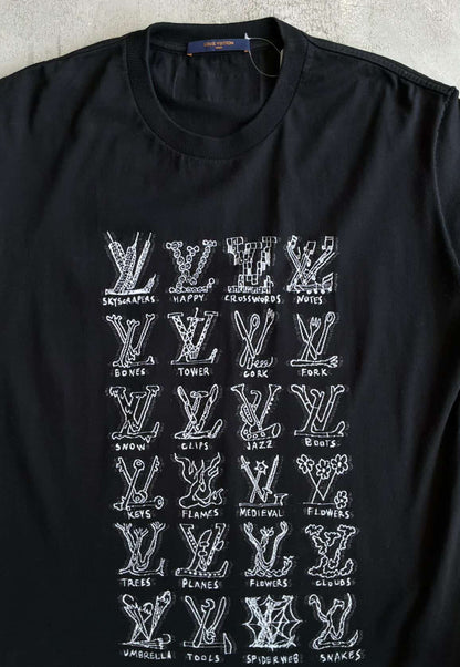 Louis Vuitton Cartoon Jacquard Logos Tee