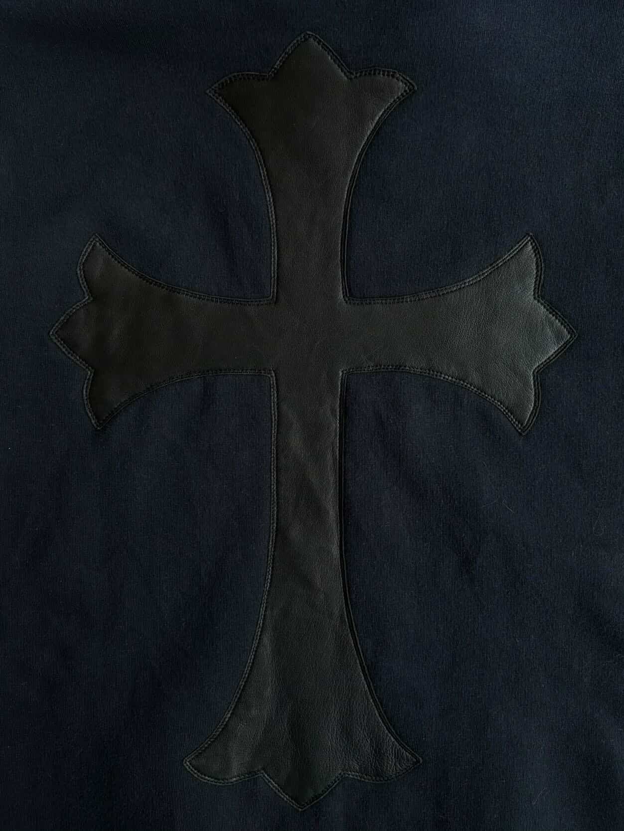 Vintage Chrome Hearts x Big Bang Leather Cross Patch Hoodie