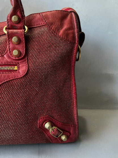 Balenciaga Classic City Mesh Red Bag