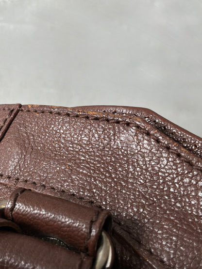 Balenciaga Part Time Chocolate Brown on Silver Lambskin Bag