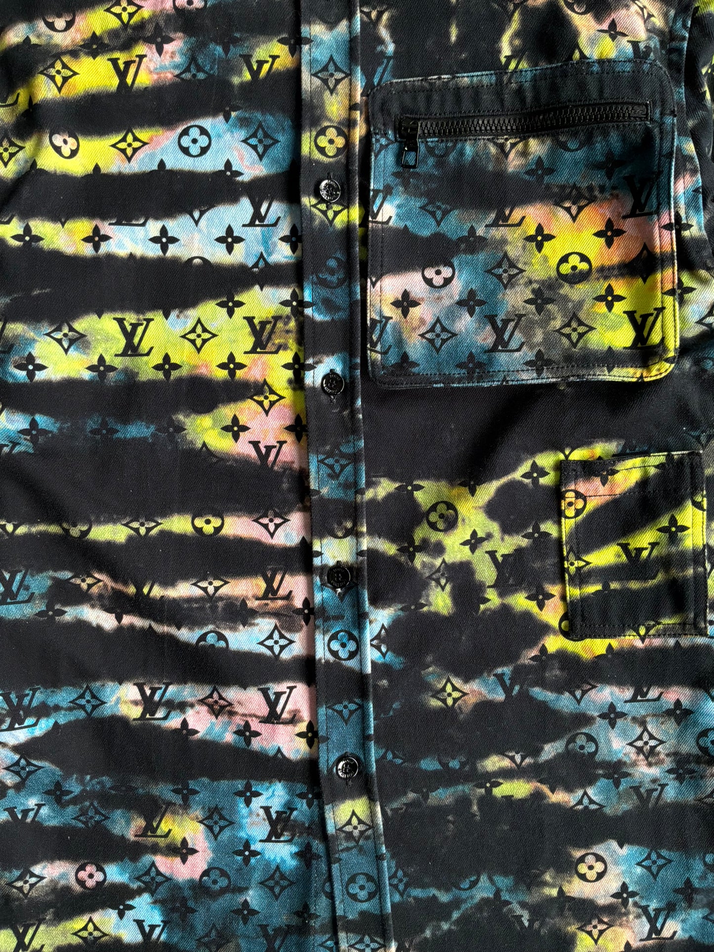 Louis Vuitton Multicolor Tie Dye Denim Shirt