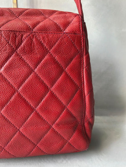 90’s Chanel Kelly Flap Caviar Shoulder Bag