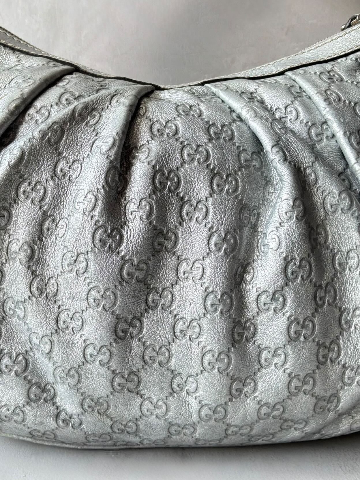 Gucci Monogram Metallic Hobo Bag