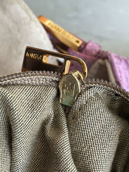 Fendi Python Leather Large Mamma Baguette Bag