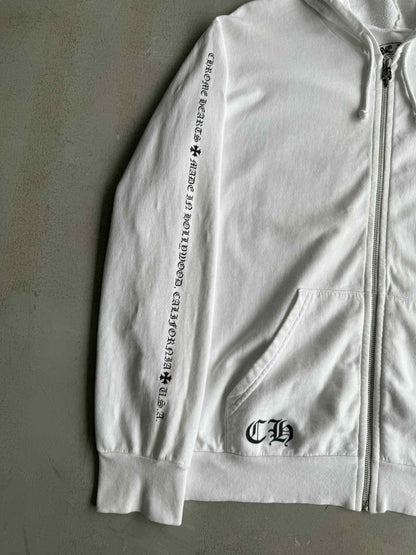 Chrome Hearts White Cross Zip Hoodie