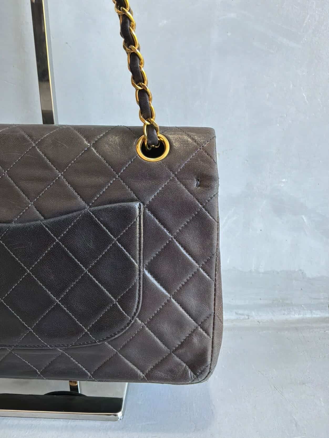Chanel Classic Meduim Double Flap Dark Brown Shoulder Bag