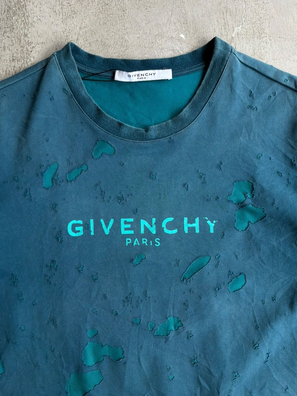 Givenchy Distressed Script Tee