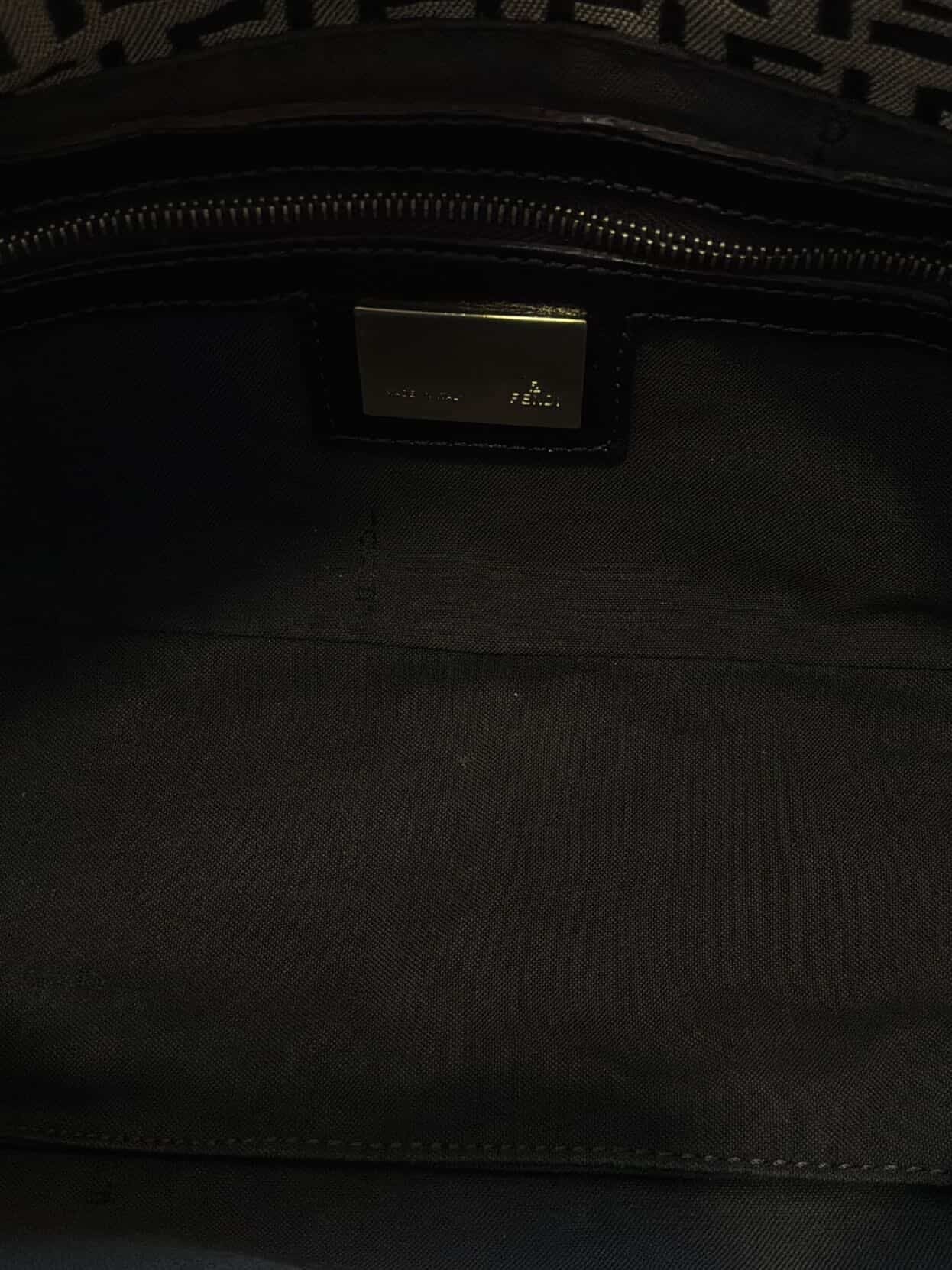 Fendi Zucchino Double Flap Baguette Bag