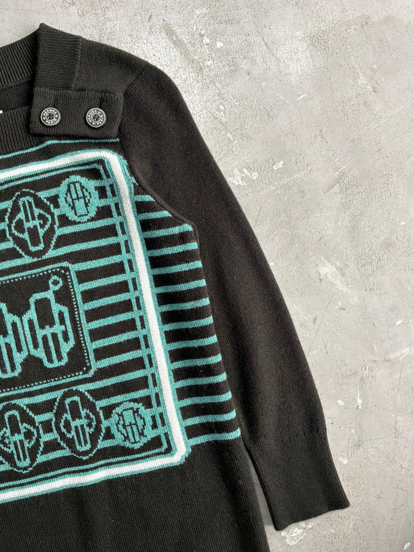Hermes Geometric Pattern Cashmere Dress