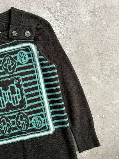 Hermes Geometric Pattern Cashmere Dress