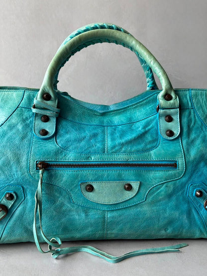 Balenciaga City Part Time Tortoise Lambskin Bag