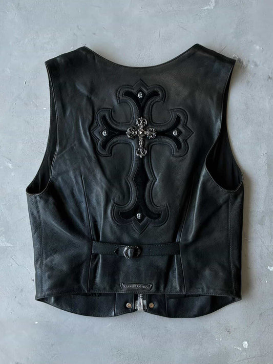 90’s Chrome Hearts Filigree Cross Leather Vest