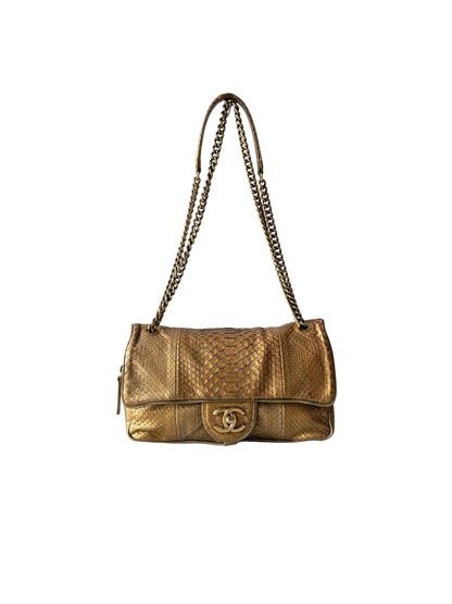 Chanel Gold Python Shiva Flap Bag